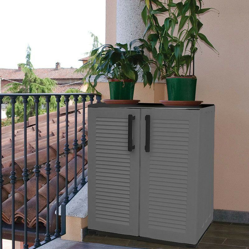 foto del prodotto artplast armadio per esterno con ripiano terrazzo giardino armadietto in resina plastica