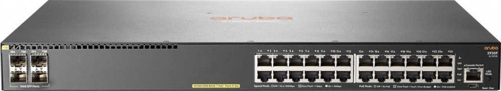 foto del prodotto aruba, a hewlett packard enterprise company aruba 2930f 24g poe 4sfp gestito l3 gigabit ethernet 10 100 1000 grigio 1u supporto power over ethernet poe 