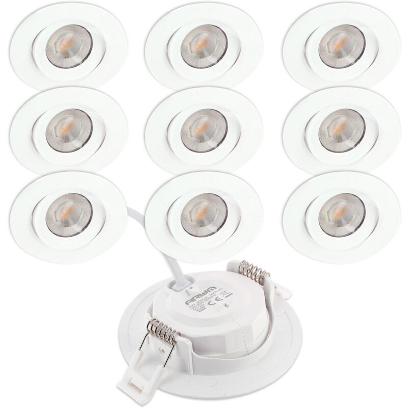 foto del prodotto arum lighting 10 faretti da incasso led asturia orientabile 7w eq. 75w temp rature de couleur bianco caldo 3000k