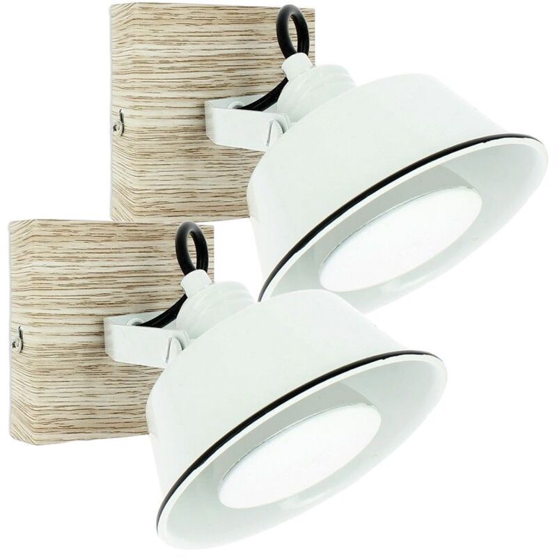 foto del prodotto arum lighting 2 lampade da parete ridley bianche con lampadina gu10
