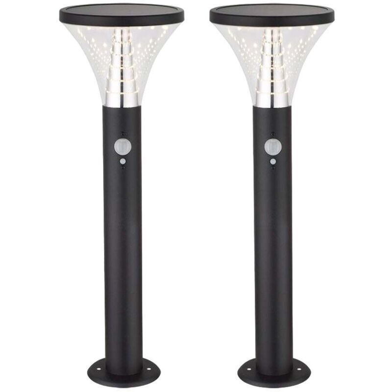 foto del prodotto arum lighting 2 terminali solari benidorm alta luminosit con rilevatore di presenza h50cm