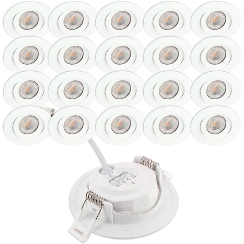 foto del prodotto arum lighting 20 faretti da incasso a led asturia orientabile 7w eq. 75w temp rature de couleur bianco caldo 3000k
