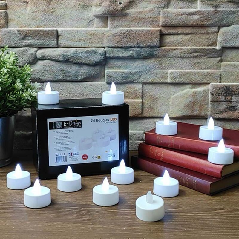 foto del prodotto arum lighting confezione da 24 candele led bianco freddo effetto fiamma tealight