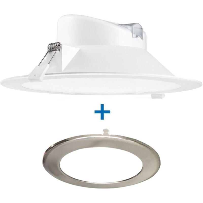 foto del prodotto arum lighting faretto led da incasso 25 watt wave eq 180w ip44 ghiera in acciaio spazzolato temp rature de couleur bianco neutro 4000k