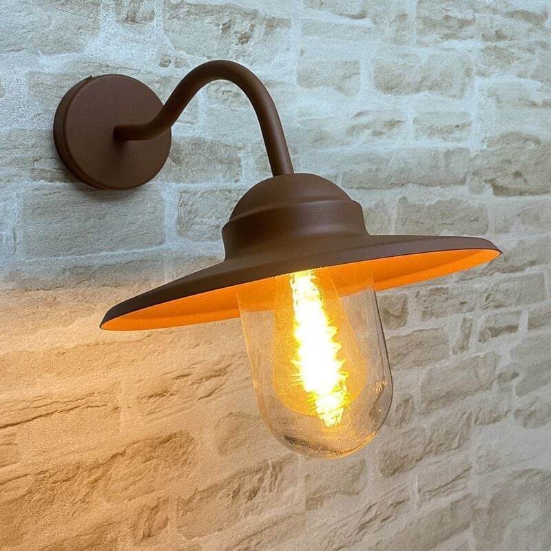 foto del prodotto arum lighting lampada da parete e27 collo di cigno coly antique opaco ip44