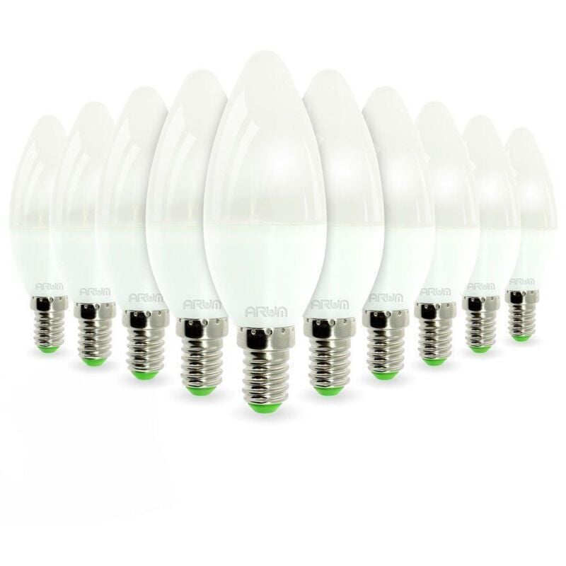foto del prodotto arum lighting lotto di 10 lampadine led e14 6w render 40w 420lm temp rature de couleur bianco caldo 2700k