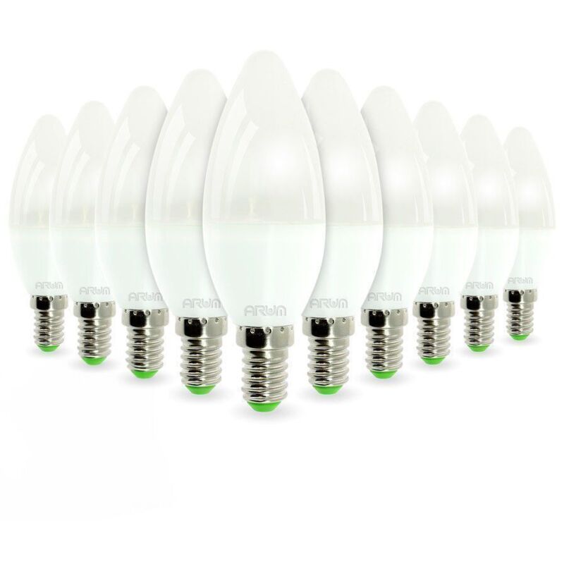 foto del prodotto arum lighting lotto di 10 lampadine led e14 6w render 40w 420lm temp rature de couleur bianco neutro 4000k