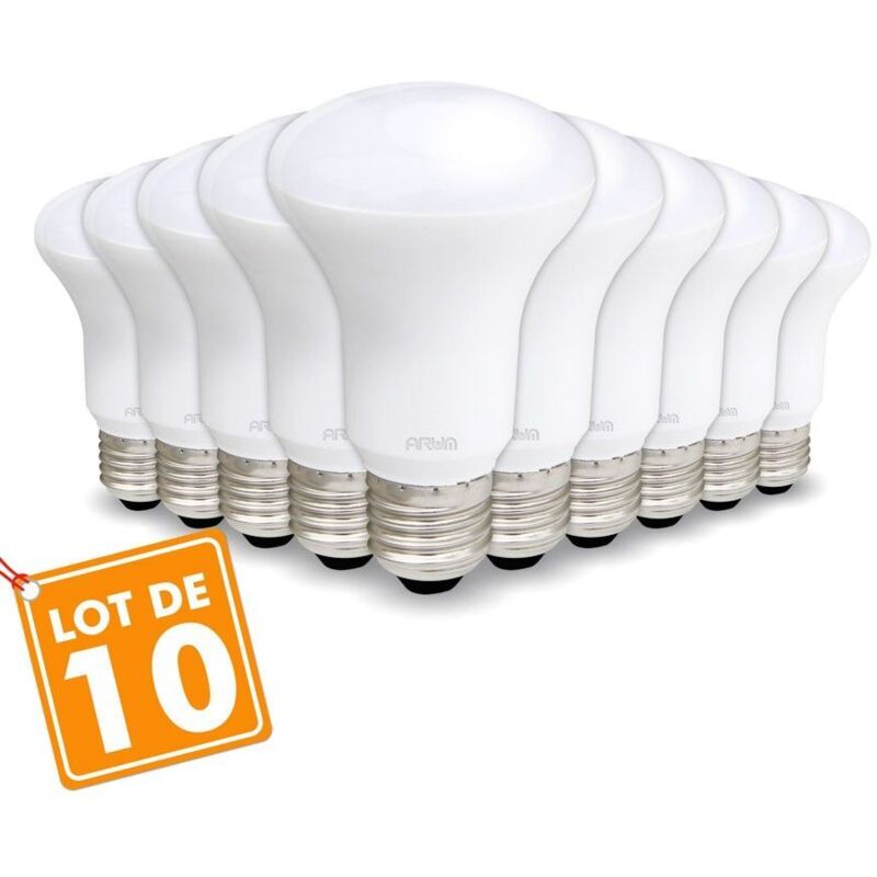 foto del prodotto arum lighting - lotto di 10 lampadine led spot r63 e27 9w eq 60w temp rature de couleur bianco caldo 2700k