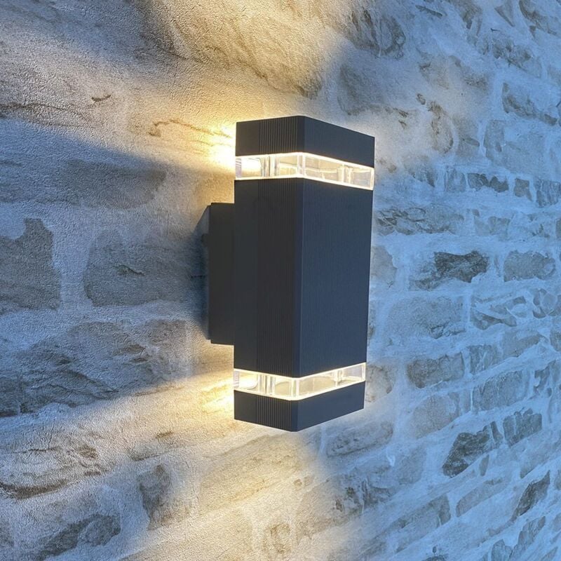 foto del prodotto arum lighting luis applique da esterno antracite doppio fascio gu10 ip54