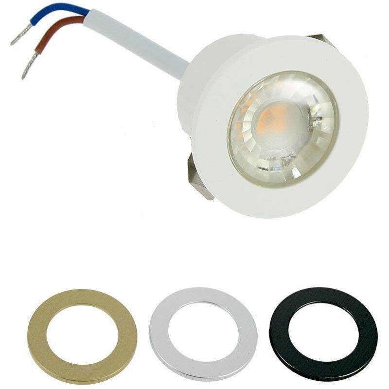 foto del prodotto arum lighting mini spot da incasso led 1w ip54 3 bezel temp rature de couleur bianco caldo 3000k
