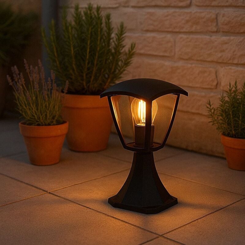 foto del prodotto arum lighting paletto da esterno alicante per giardino base e27 nera