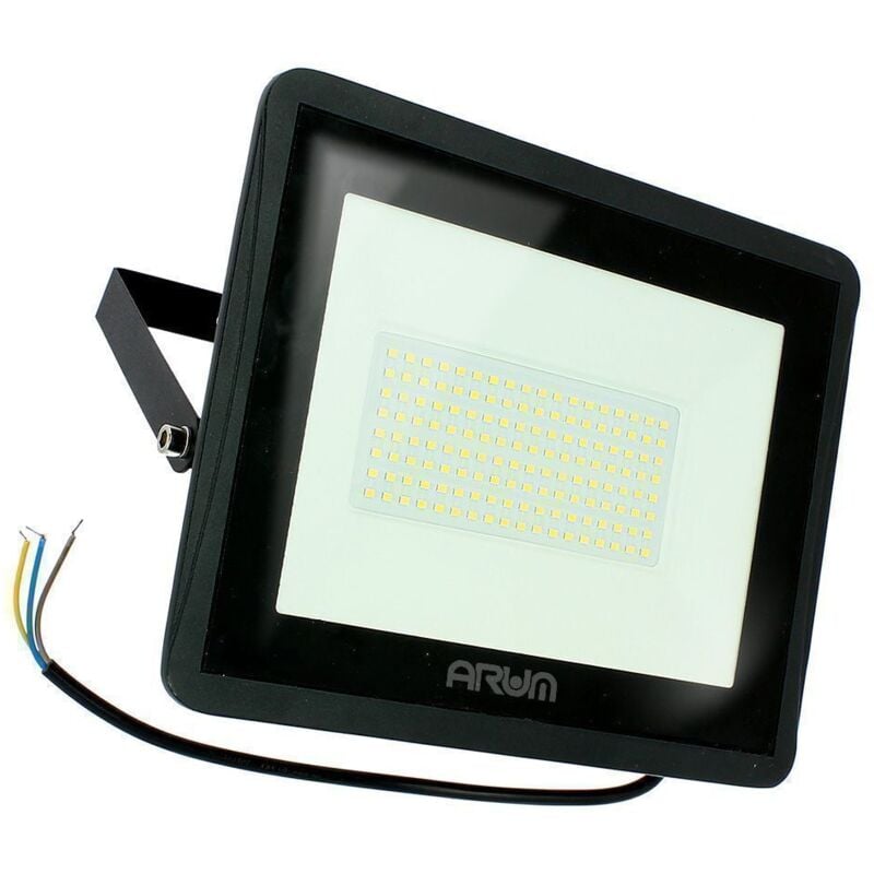 foto del prodotto arum lighting proiettore led atria 100w nero eq 800w ip66 da esterno temp rature de couleur bianco caldo 3000k