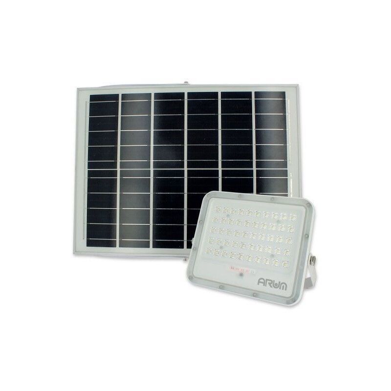 foto del prodotto arum lighting proiettore solare led mendoza 50w eq 200w con pannello solare e telecomando