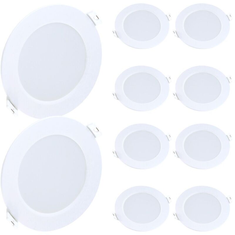 foto del prodotto arum lighting set di 10 faretti da incasso pannello led extra flat 5w eq 40w temp rature de couleur bianco neutro 4000k
