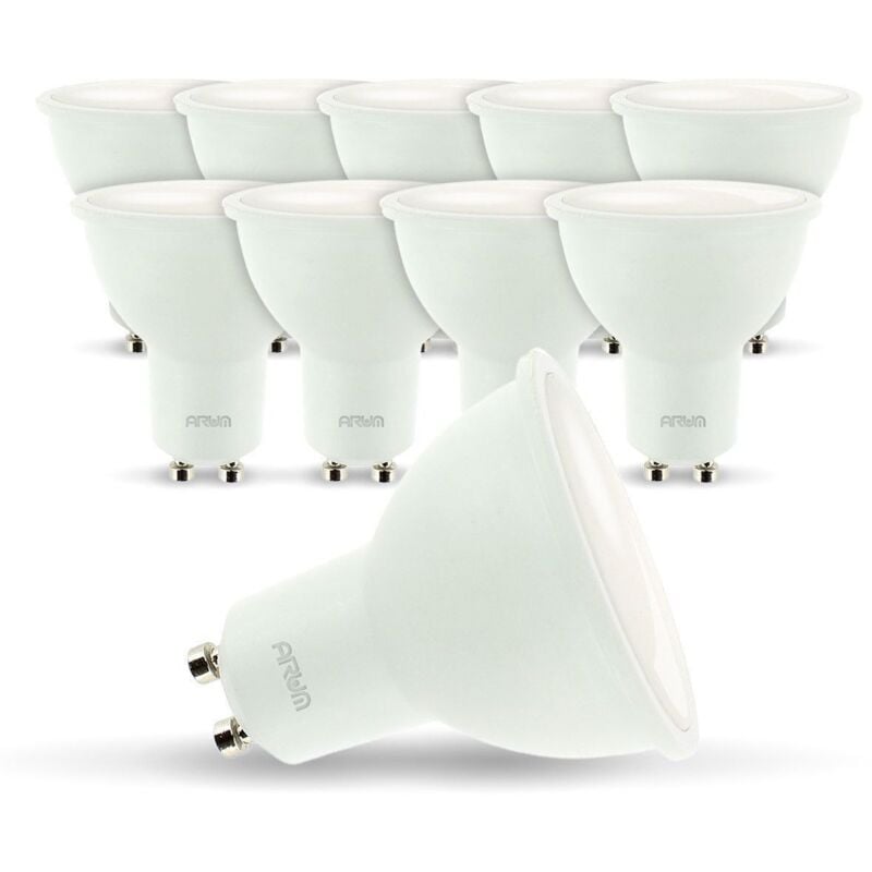 foto del prodotto arum lighting - set di 10 lampadine per faretti led gu10 5w eq 40w temp rature de couleur bianco caldo 2700k