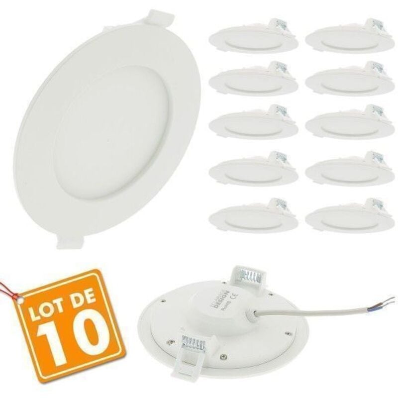 foto del prodotto arum lighting set di 10 punti luce da incasso a led rotondi slim da 12w temp rature de couleur bianco caldo 3000k