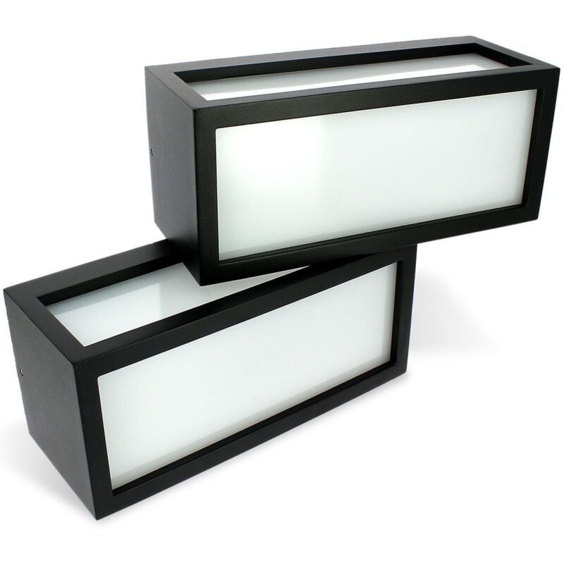 foto del prodotto arum lighting set di 2 applique da esterno newport e27 nere