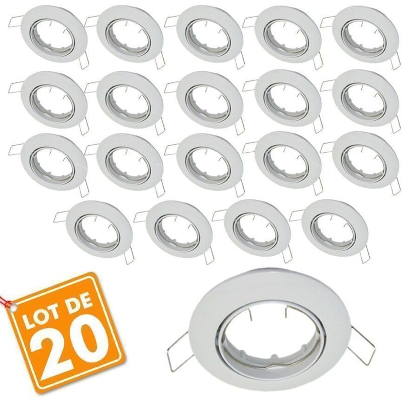 foto del prodotto arum lighting set di 20 staffe ad incasso orientabili bianche d82