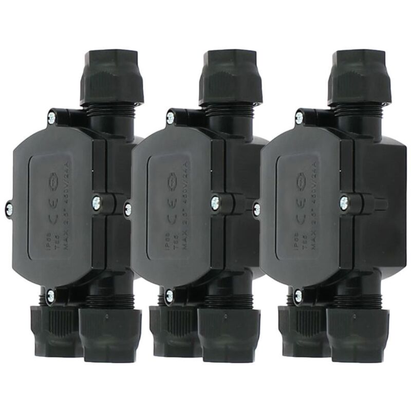 foto del prodotto arum lighting set di 3 scatole di interconnessione impermeabili 3 vie con connettore automatico ip68