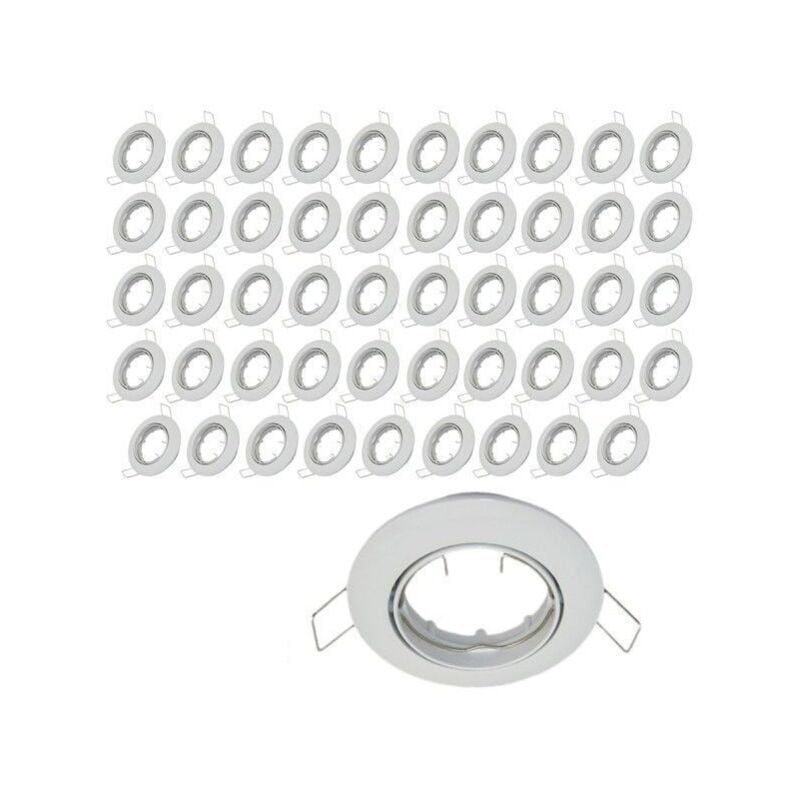 foto del prodotto arum lighting set di 50 staffe ad incasso orientabili bianche d82