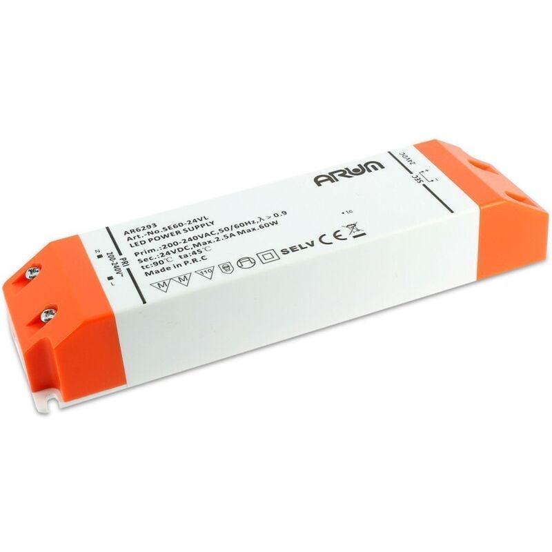 foto del prodotto arum lighting trasformatore led 60w selv 220v 24v dc 2,5a