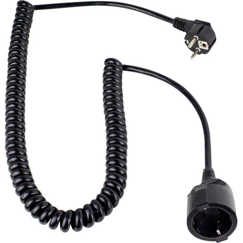 foto del prodotto as schwabe 70410 alimentazione prolunga 16 a nero 2.50 m h05vv f 3g 1,5 mm cavo a spirale