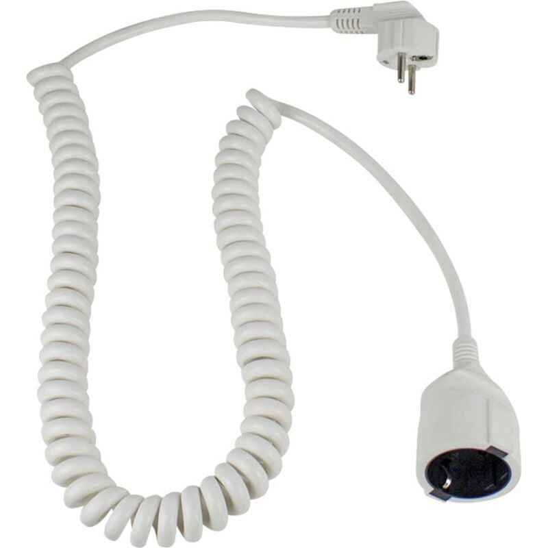 foto del prodotto as schwabe 70412 alimentazione prolunga 16 a bianco 2.50 m h05vv f 3g 1,5 mm cavo a spirale
