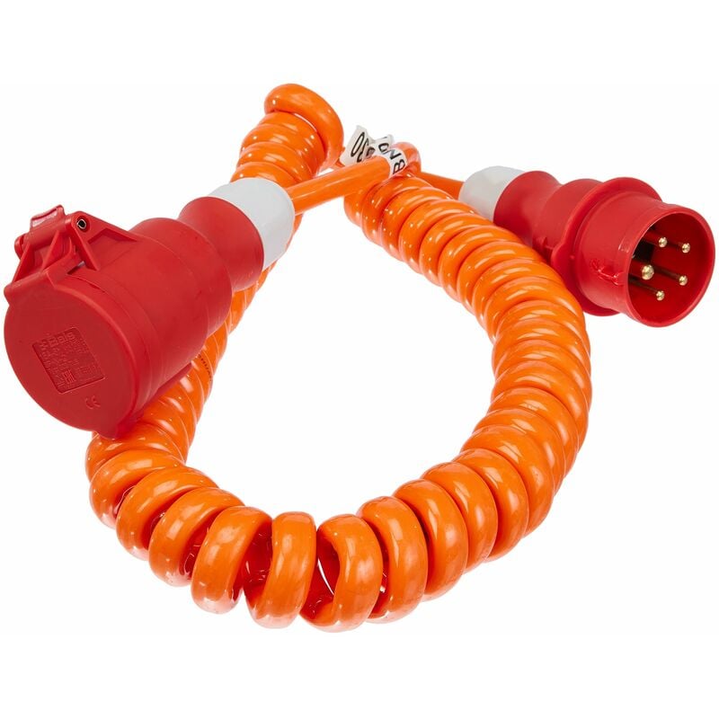 foto del prodotto as schwabe 70419 cee cavo a spirale da cantiere, arancione, allungabile fino a 5 m