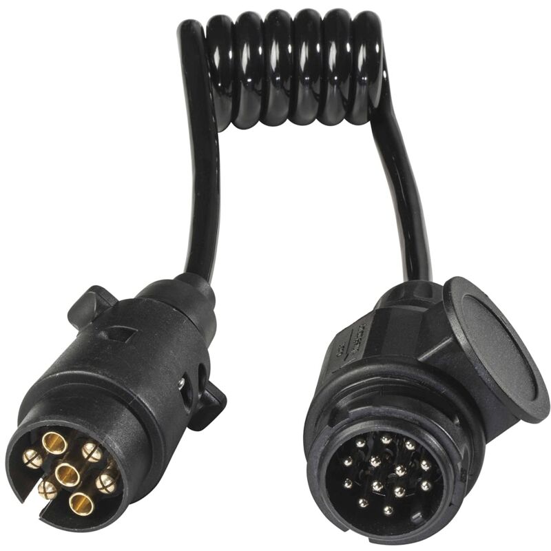 foto del prodotto as schwabe cavo adattatore attenzione da spina a spina , 12 v, 1m, adattatore da spina a 7 poli a spina a 13 poli, collegamento per caravan 