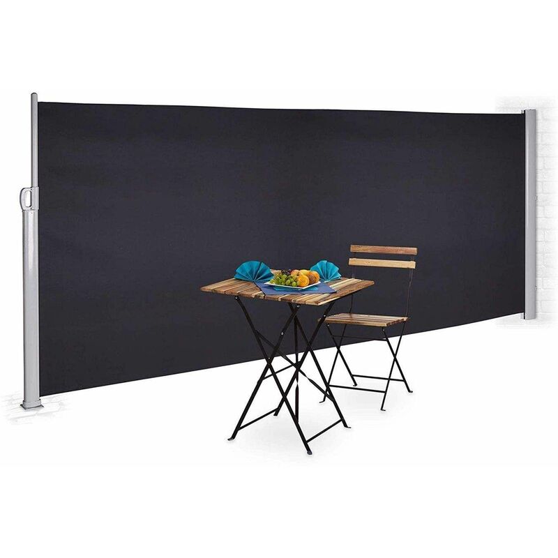 foto del prodotto asa 180t tenda laterale grigio antracite 3x1,8m retrattile per terrazza, schermo privacy giardino bc elec