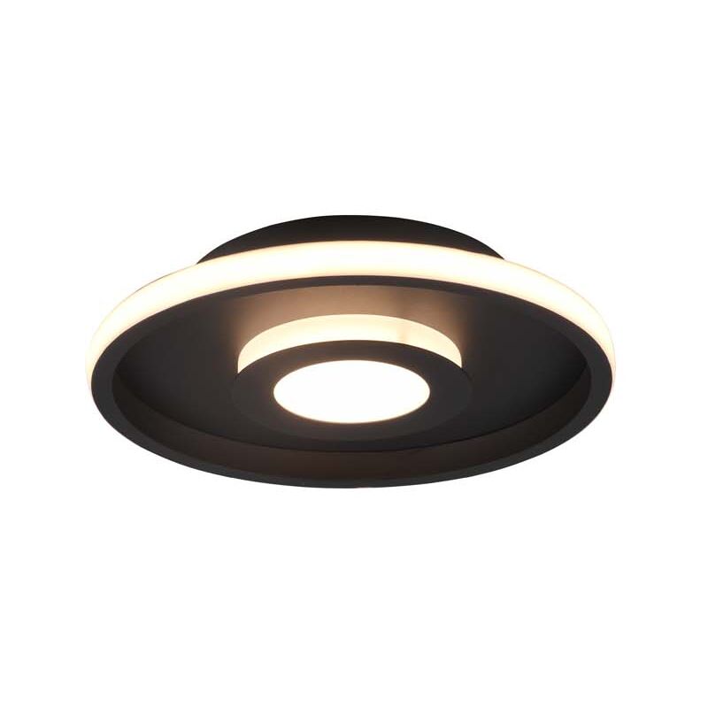 foto del prodotto ascari h2o plafoniera led nero con dimmerazione con interruttore ip44 d.30,3cm