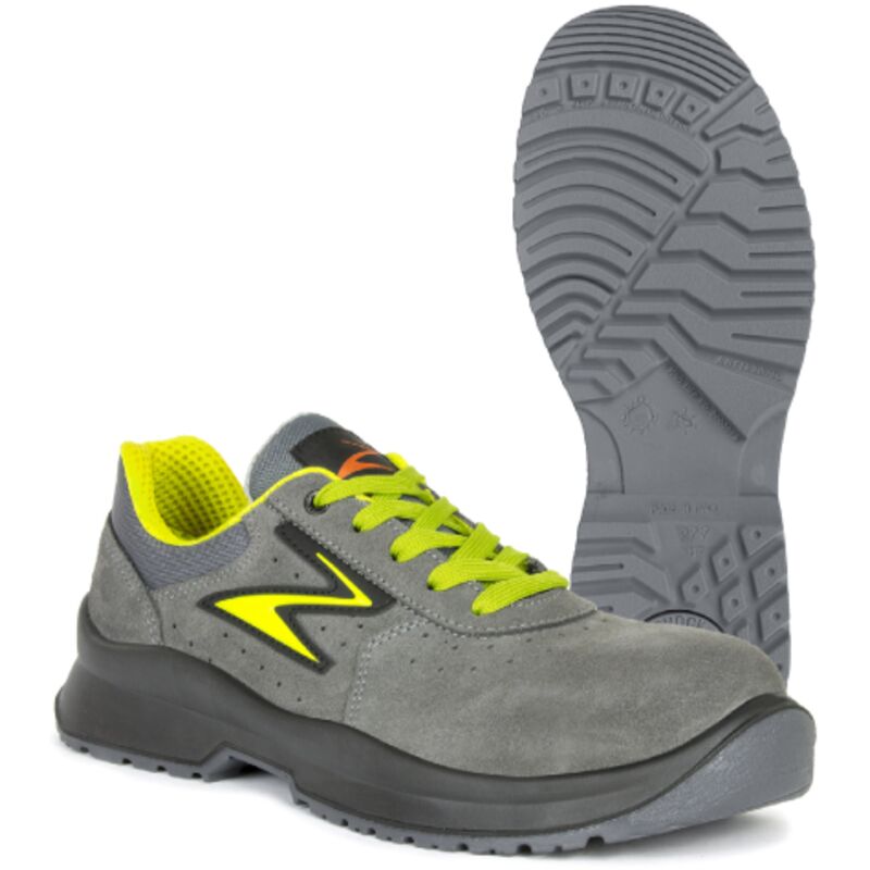 foto del prodotto ascari s1p src scarpe basse da lavoro in pelle velourtech scamosciata n.46 grigio giallo fluo antiperforazione grigio giallo fluo 46 pezzol