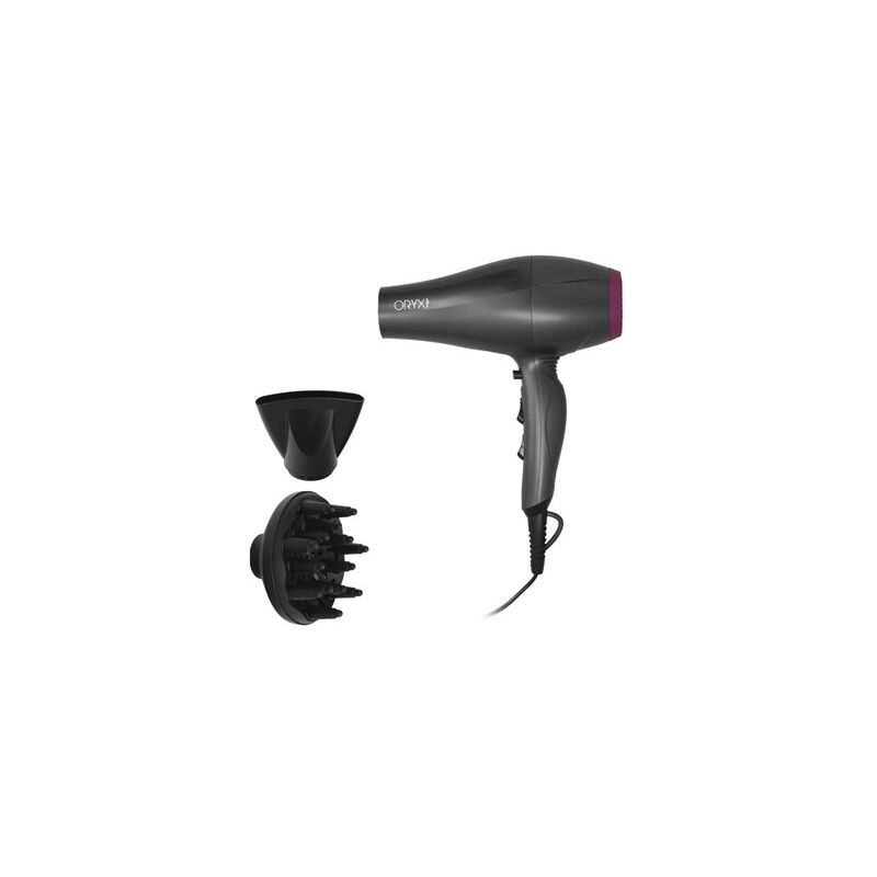 immagine 0 del prodotto asciugacapelli con tecnologia ionica, 2 velocit e temperatura regolabile 2200w 230v nero e fucsia
