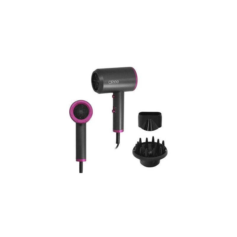 foto del prodotto asciugacapelli leggero con tecnologia ionica a 2 velocit 2000w 230v nero e fucsia
