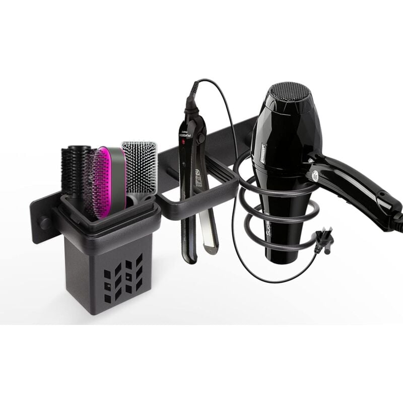 immagine 0 del prodotto asciugacapelli portaoggetti per bagno accessori portaoggetti set organizer e piastra per capelli accessorio professionale per montaggio a parete in