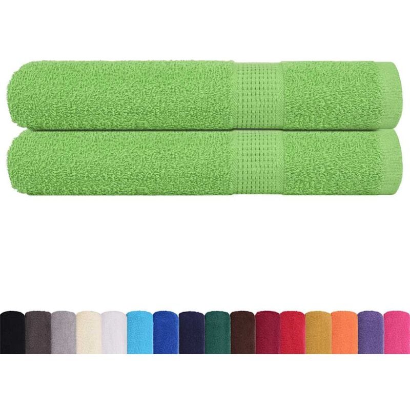 foto del prodotto asciugamani 2 pz verde mela 100x200 cm 360 g m 100 cotone vidaxl