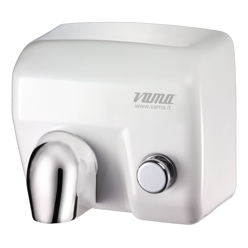 foto del prodotto asciugamani antivandalo in acciaio bianco e pulsante mod. ariel bp