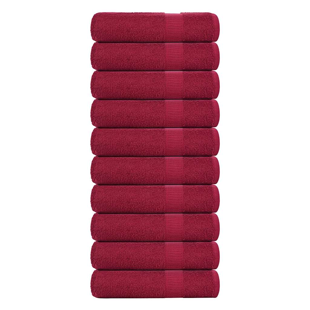 foto del prodotto asciugamani da bagno 10 pz bordeaux 100x150 cm 100 cotone