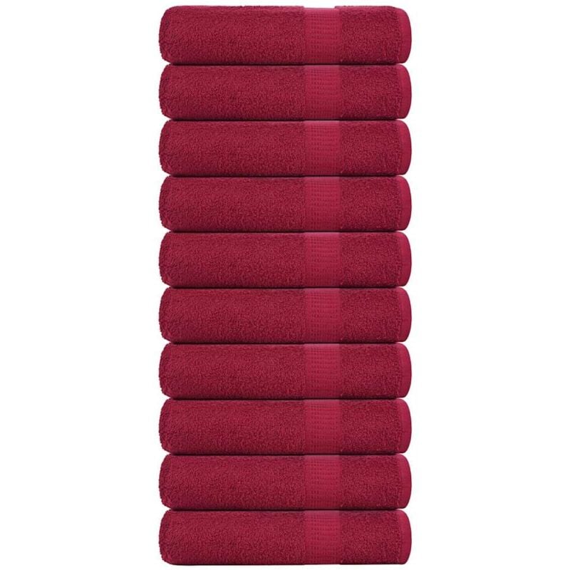 foto del prodotto asciugamani da bagno 10 pz bordeaux 100x150 cm 100 cotone vidaxl