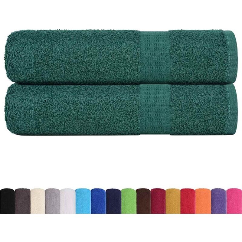 foto del prodotto asciugamani da bagno 2 pz verde 100x150cm 360g m 100 cotone vidaxl