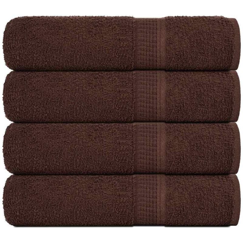 foto del prodotto asciugamani da bagno 4 pz marrone 100x150cm 360g/m 100 cotone - vidaxl