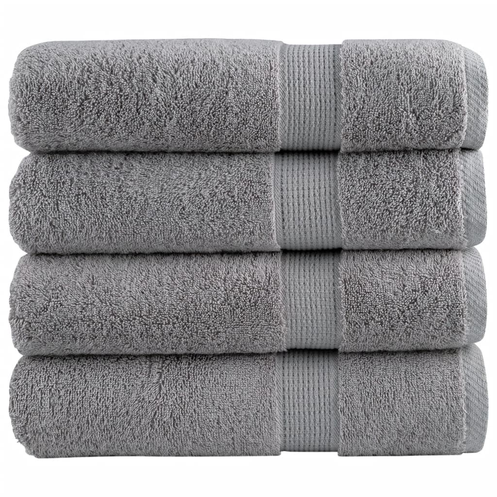 foto del prodotto asciugamani da bagno solund 4 pz grigi 100x150 cm 600gsm