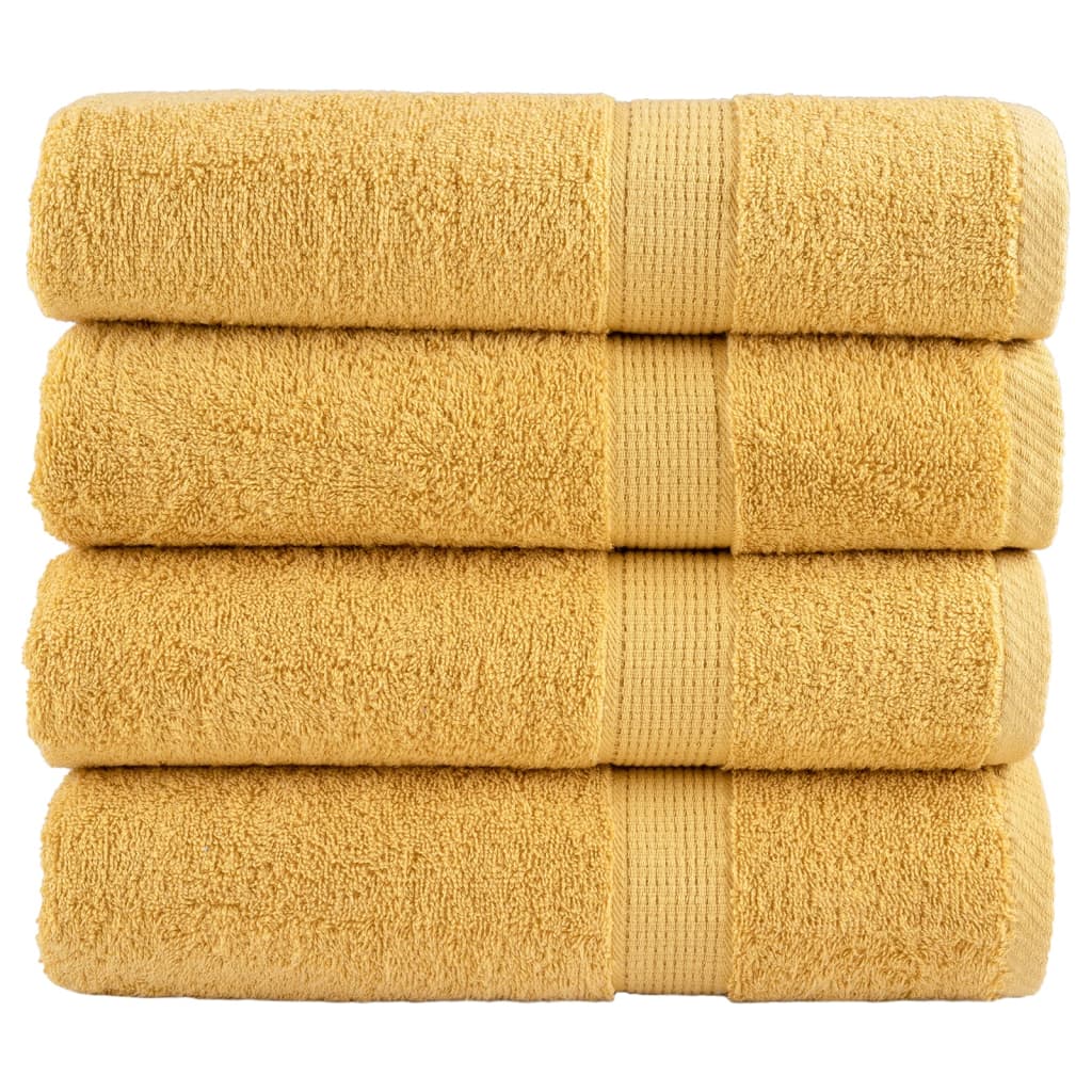 foto del prodotto asciugamani da bagno solund 4 pz oro 100x150 cm 600gsm