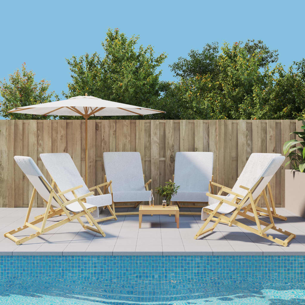 foto del prodotto asciugamani da spiaggia 6 pz bianchi 60x135 cm tessuto 400 gsm