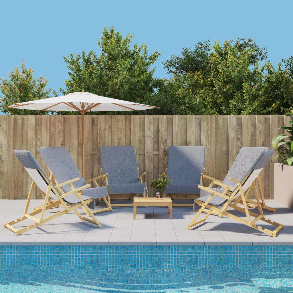 foto del prodotto asciugamani da spiaggia 6 pz grigi 60x135 cm tessuto 400 gsm