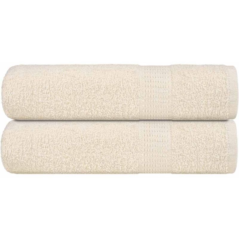 foto del prodotto asciugamani doccia 2 pz crema 70x140 cm 360 g m 100 cotone vidaxl