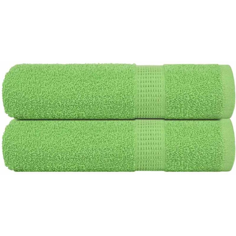 foto del prodotto asciugamani doccia 2 pz verde mela 70x140cm 360g m 100 cotone vidaxl