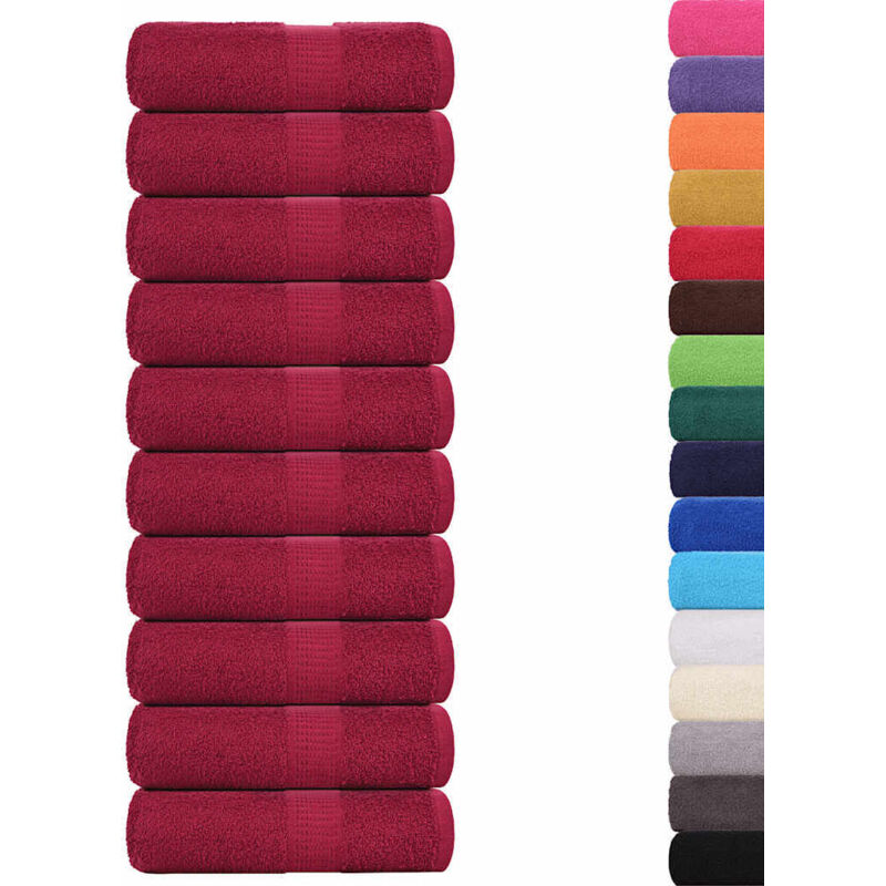 foto del prodotto asciugamani ospiti 10 pz bordò 30x50 cm 360 g/m 100 cotone - vidaxl