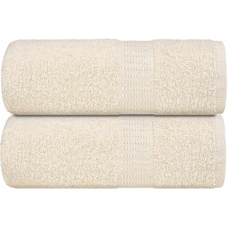 foto del prodotto asciugamani ospiti 2 pz crema 30x50 cm 360 g m 100 cotone vidaxl