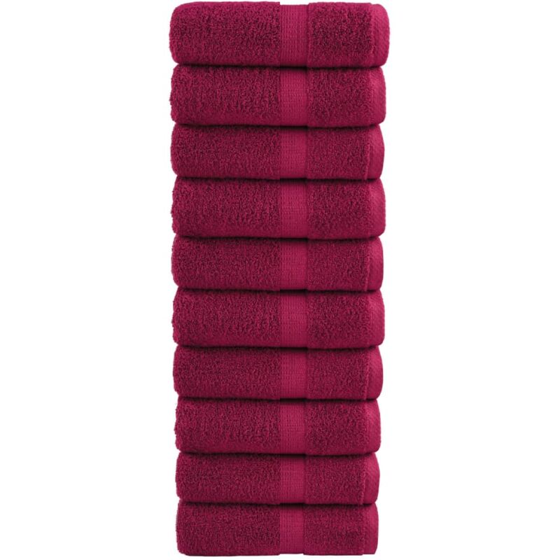foto del prodotto asciugamani ospiti solund 10 pz bordeaux 30x50 cm 600gsm vidaxl